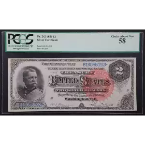 $2 1886 Large Red Silver Certificates 242