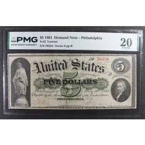 $5   Legal Size Notes The Demand Notes of 1861 2