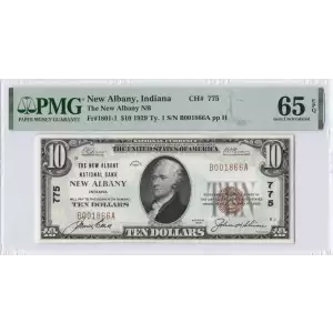 $10 1929 small brown seal. Small National Bank Notes 1801-1