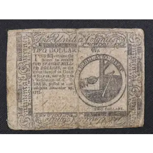 $2 November 29, 1775  CONTINENTAL CURRENCY CC-12 (2)
