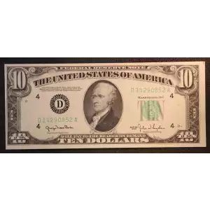 $10 1950  Small Size $10 Federal Reserve Notes 2010-D