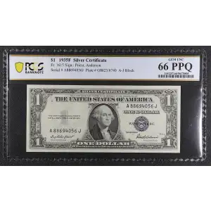 $1 1935-F blue seal. Small Silver Certificates 1615 (2)