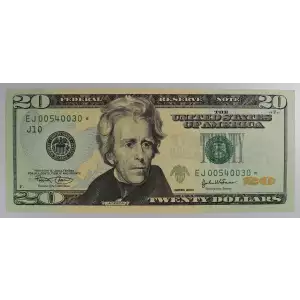 $20 2004 blue-Green seal. Small Size $20 Federal Reserve Notes 2090-J*