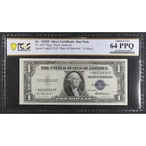 $1 1935-F blue seal. Small Silver Certificates 1615*