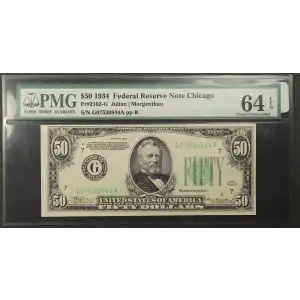 $50 1934 light Green seal. Small Size $50 Federal Reserve Notes 2102-G (2)