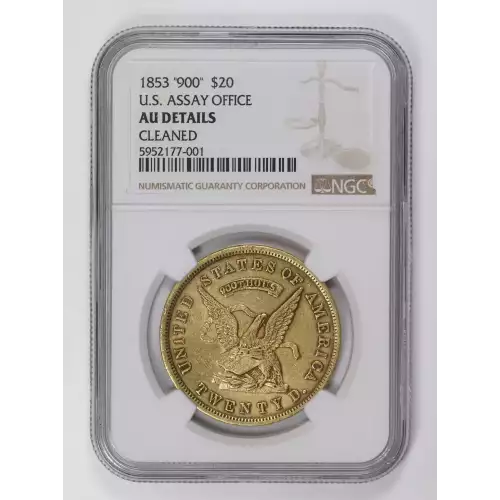 Territorial Gold -United States Assay Office--$20 Dollars Humbert-Gold