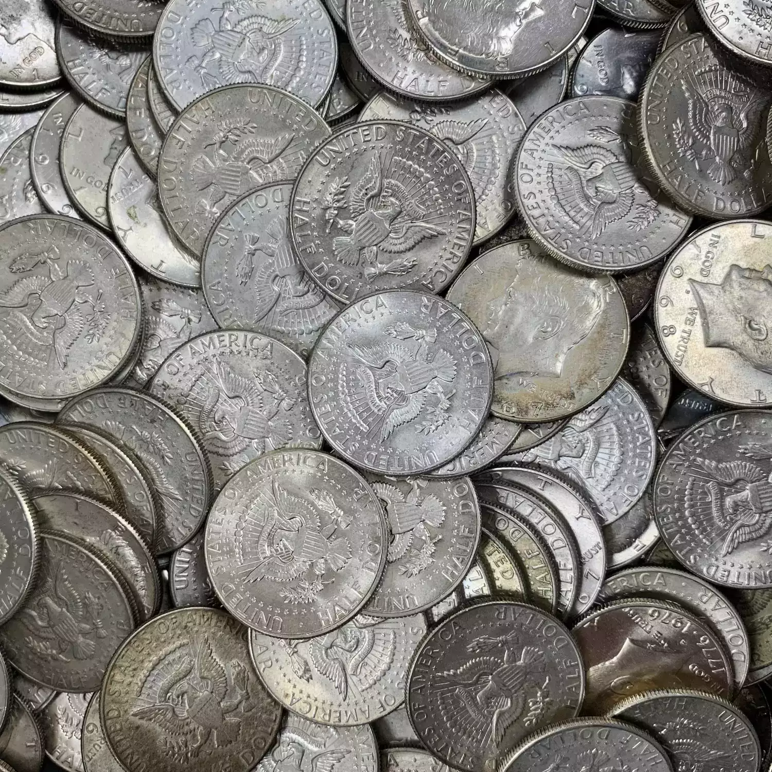 US 40% Silver Coinage - Kennedy Halves 65-69 - Junk Silver