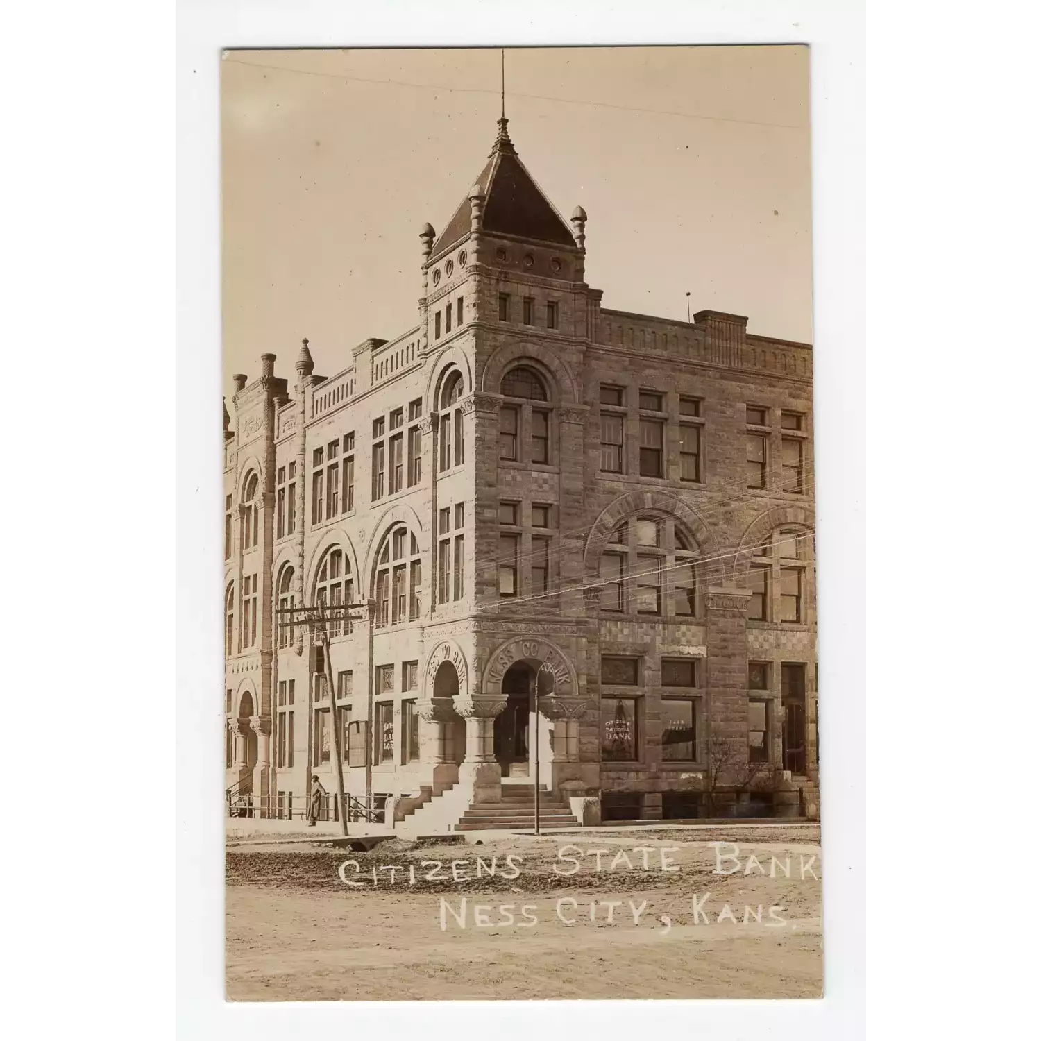 19061918 Citizens National Bank, Ness City, Kansas Real Photo Postcard