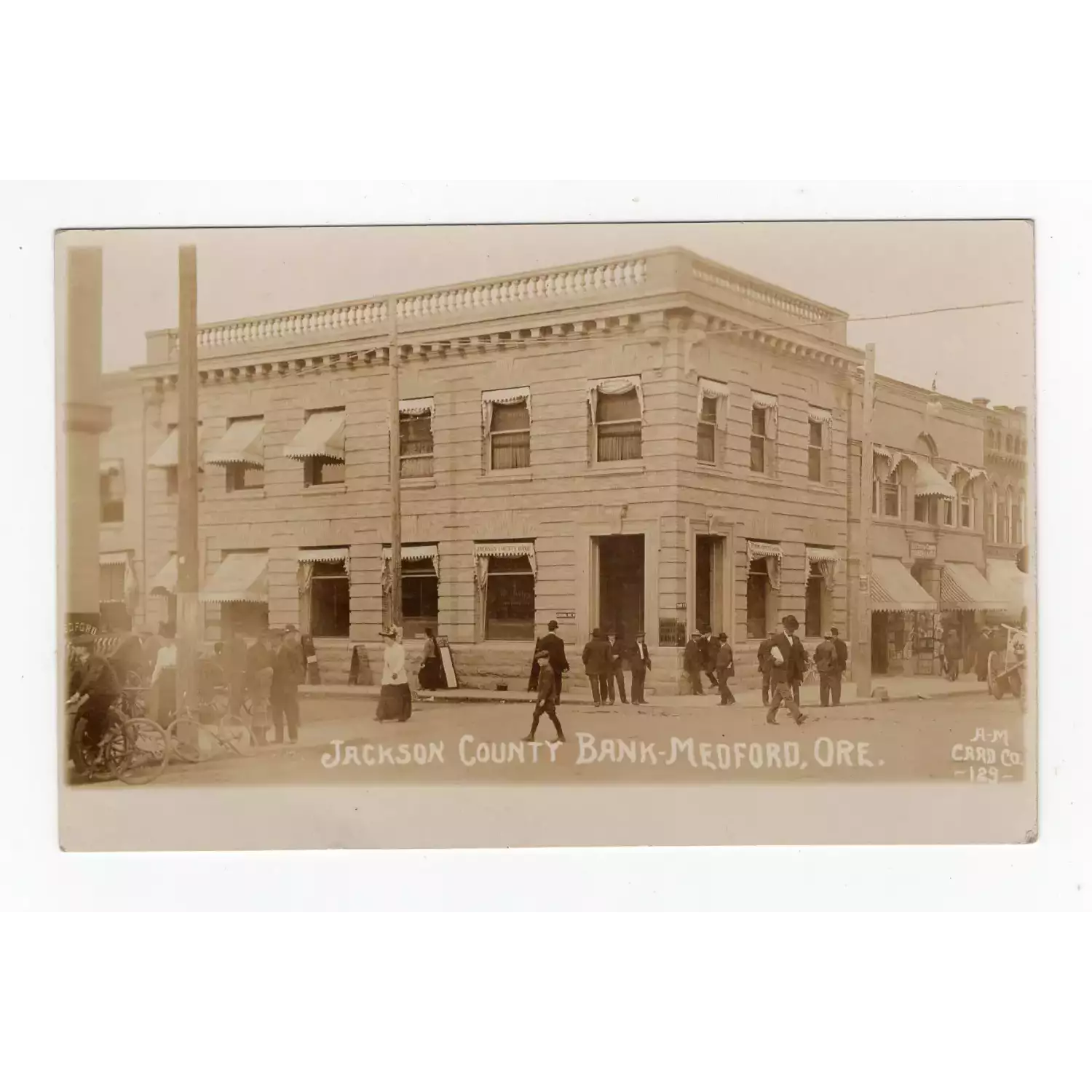 19041918 Jackson County Bank, Medford, OR Real Photo Postcard, Rare