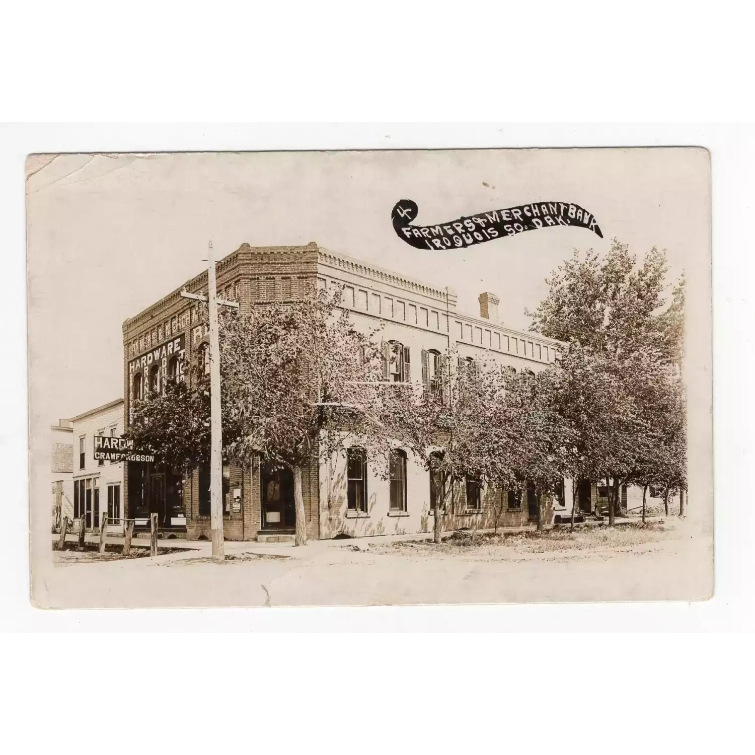 1916 Farmers & Merchant Bank, Iroquois, South Dakota Real Photo