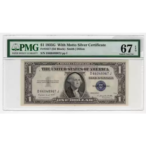With Motto Silver Certificate